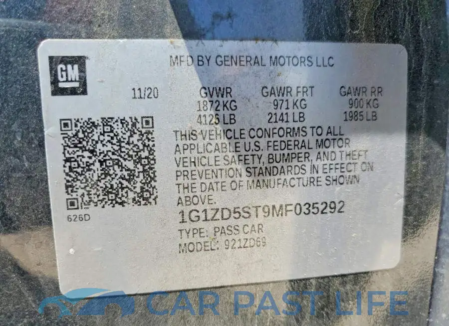 1G1ZD5ST9MF035292# 13