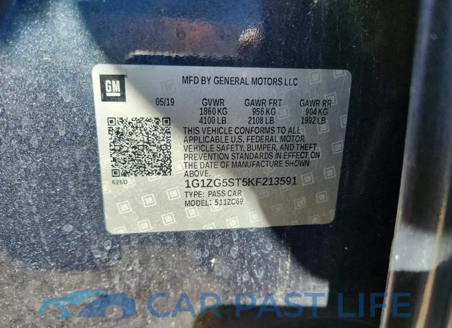 1G1ZG5ST5KF213591# 12