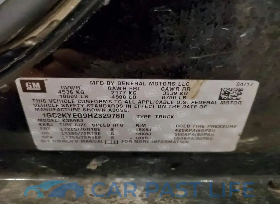 1GC2KYEG9HZ329780# 12