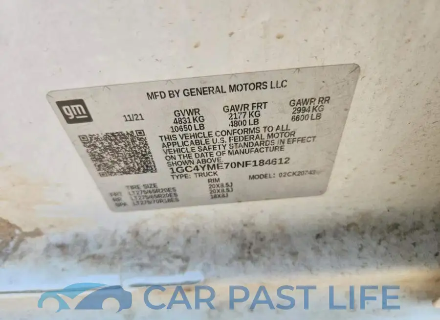1GC4YME70NF184612# 13