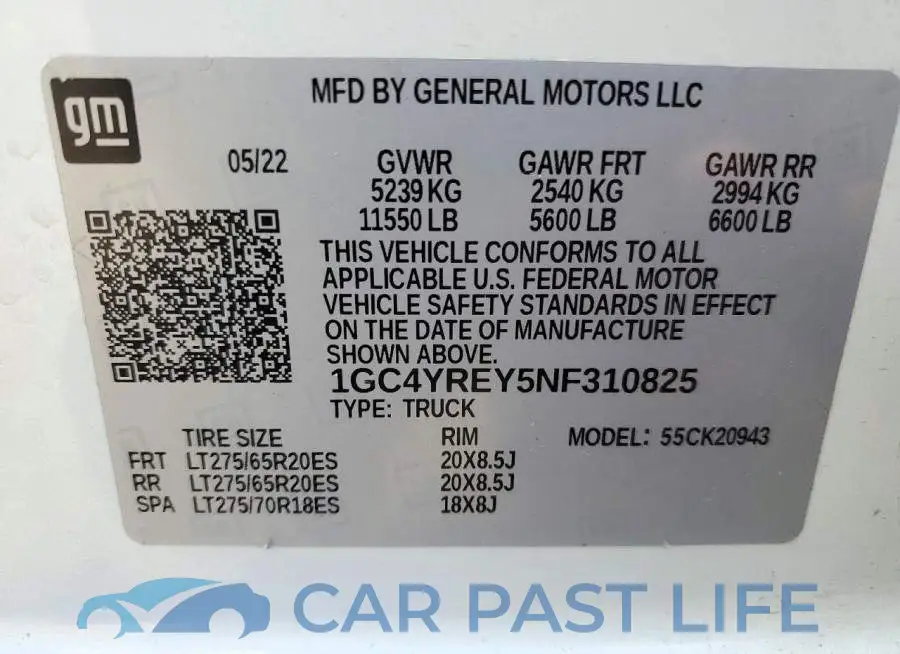 1GC4YREY5NF310825# 13