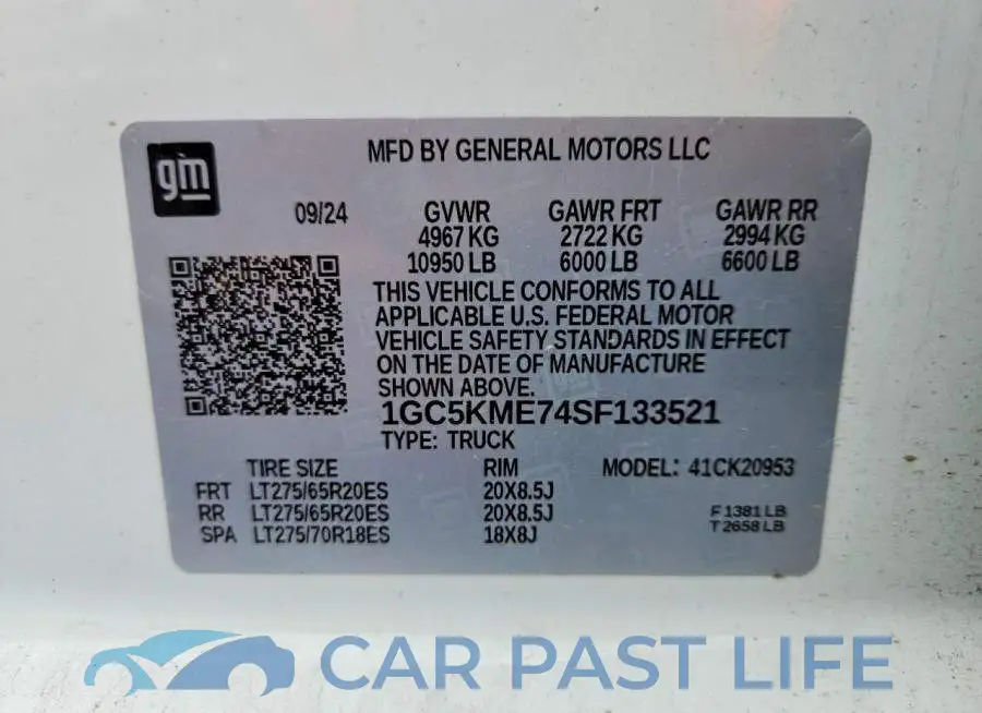 1GC5KME74SF133521# 14