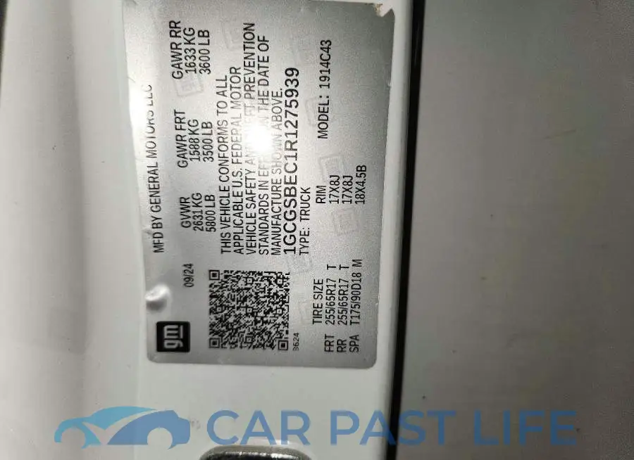 1GCGSBEC1R1275939# 13