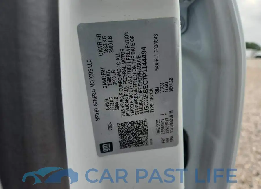 1GCGSBEC7P1144494# 12