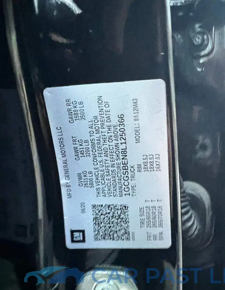 1GCGSBEN8L1250366# 10