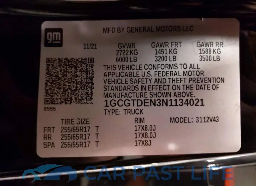 1GCGTDEN3N1134021# 12