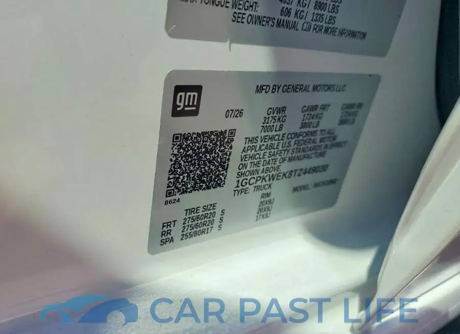 1GCPKWEK8TZ449030# 12