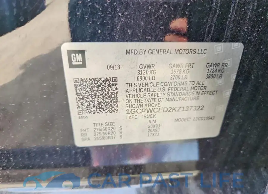 1GCPWCED2KZ137322# 13