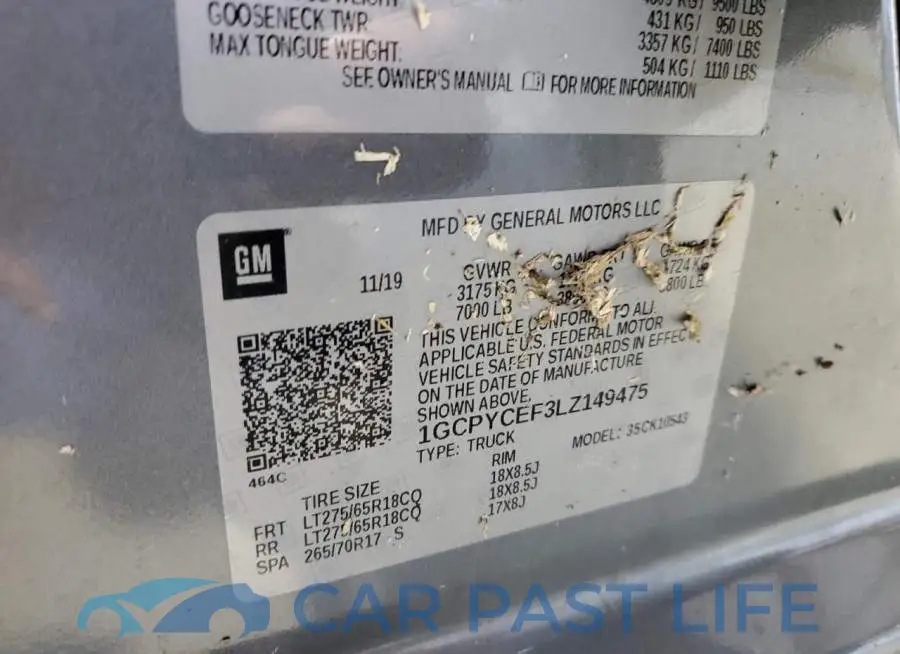 1GCPYCEF3LZ149475# 12
