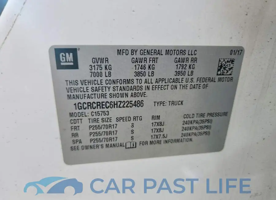 1GCRCREC6HZ225486# 12