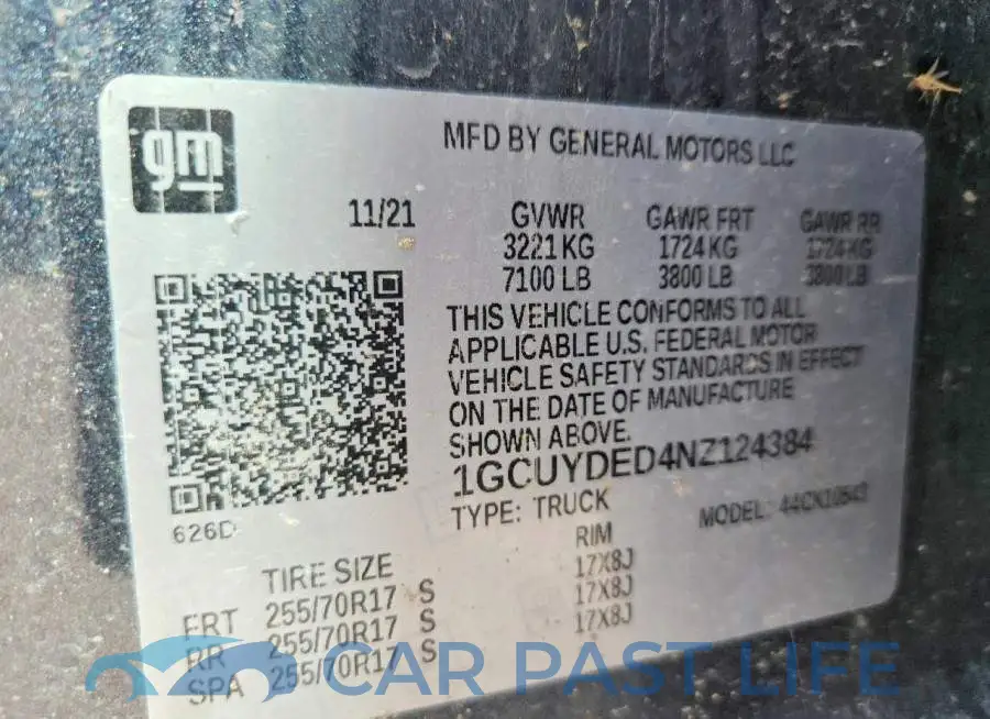 1GCUYDED4NZ124384# 12