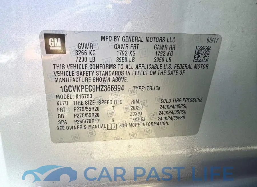 1GCVKPEC9HZ366994# 10