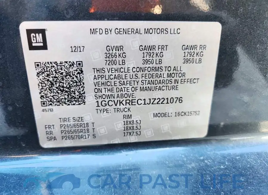 1GCVKREC1JZ221076# 12