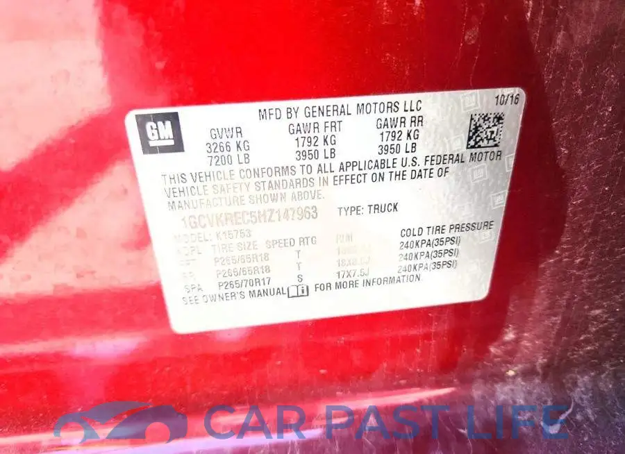 1GCVKREC5HZ147963# 12
