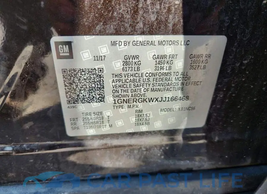 1GNERGKWXJJ166468# 13