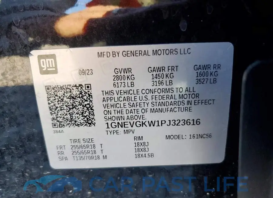1GNEVGKW1PJ323616# 13