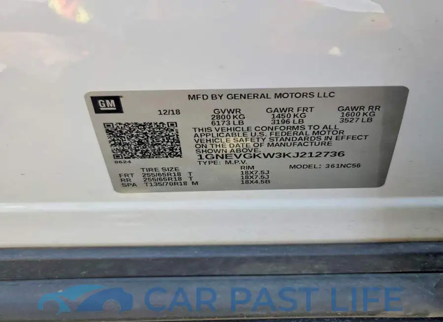 1GNEVGKW3KJ212736# 13
