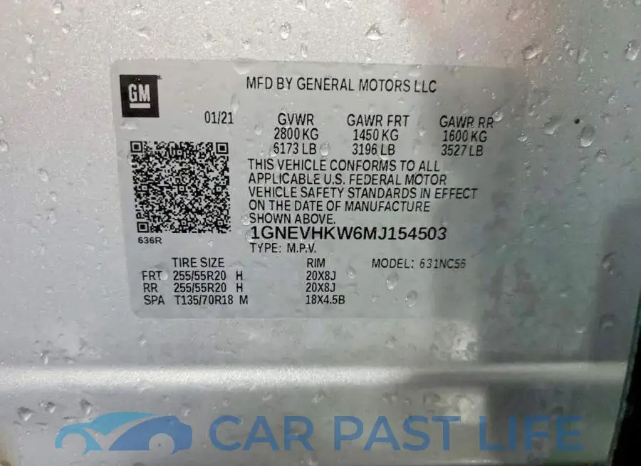 1GNEVHKW6MJ154503# 13
