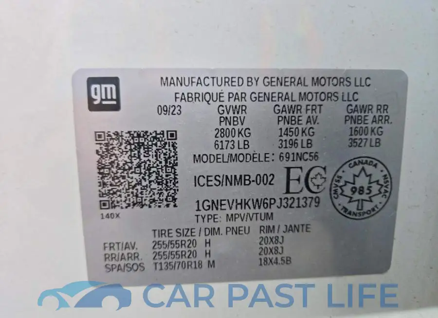 1GNEVHKW6PJ321379# 14