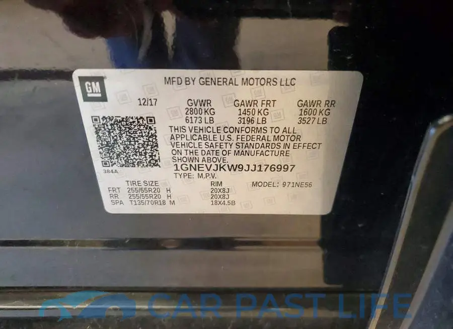 1GNEVJKW9JJ176997# 13