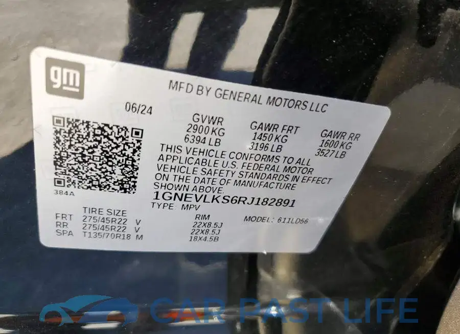 1GNEVLKS6RJ182891# 13