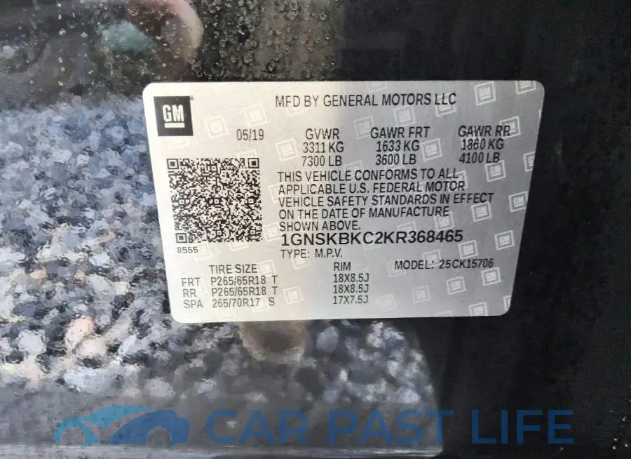 1GNSKBKC2KR368465# 13