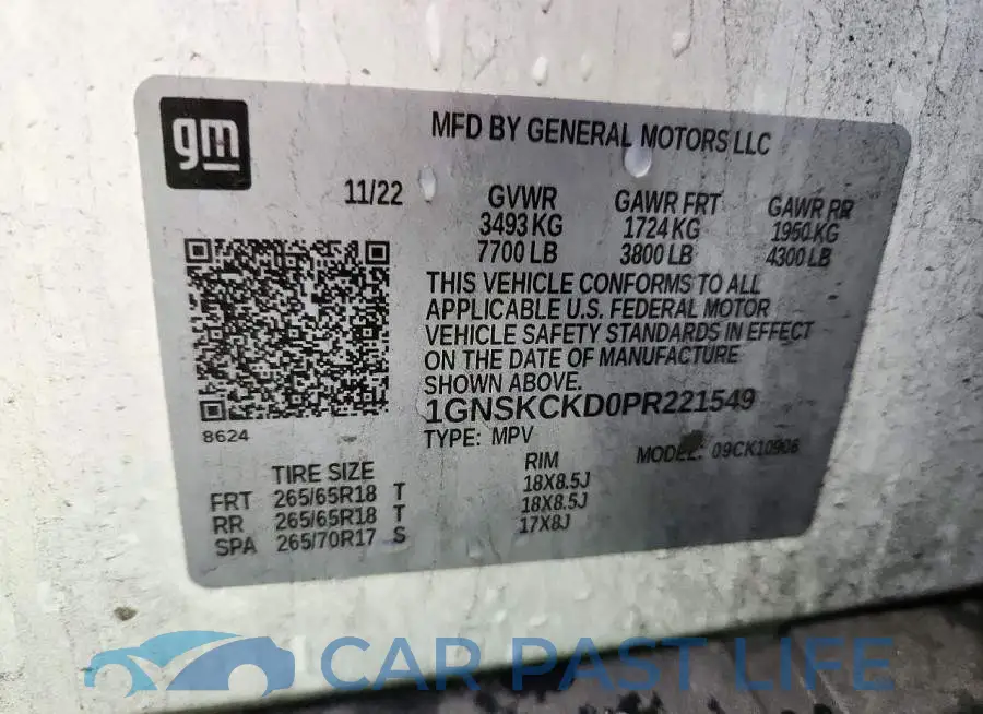 1GNSKCKD0PR221549# 13