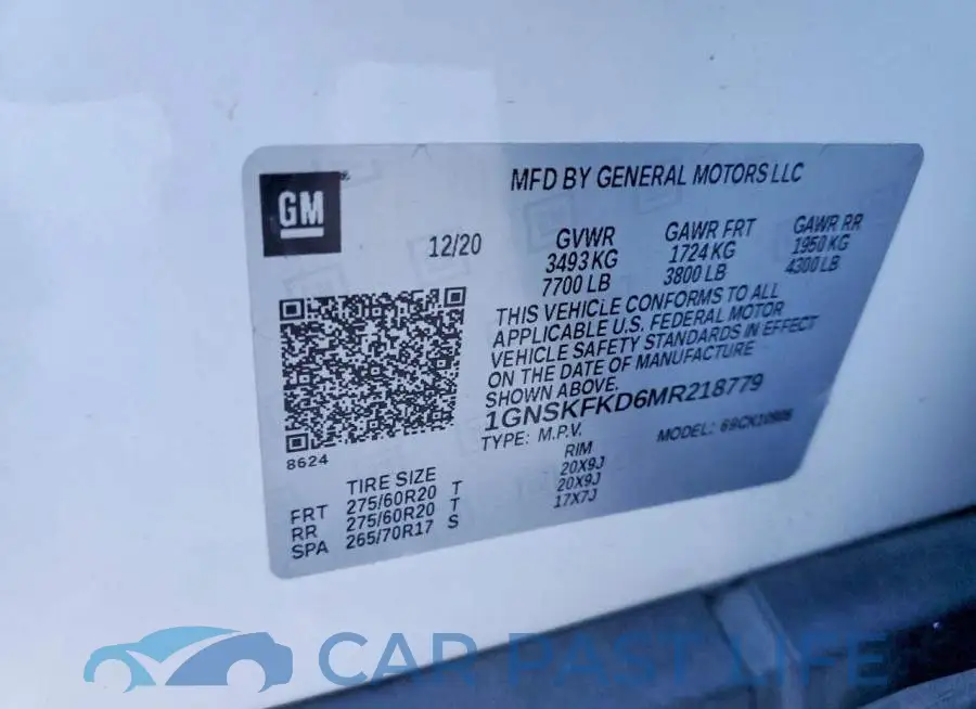1GNSKFKD6MR218779# 13