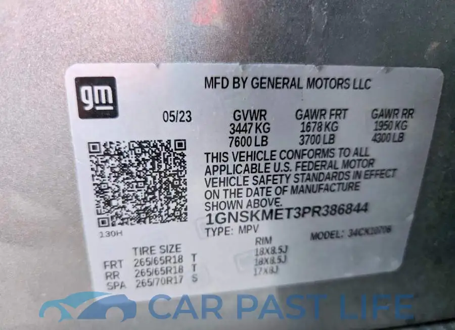 1GNSKMET3PR386844# 13