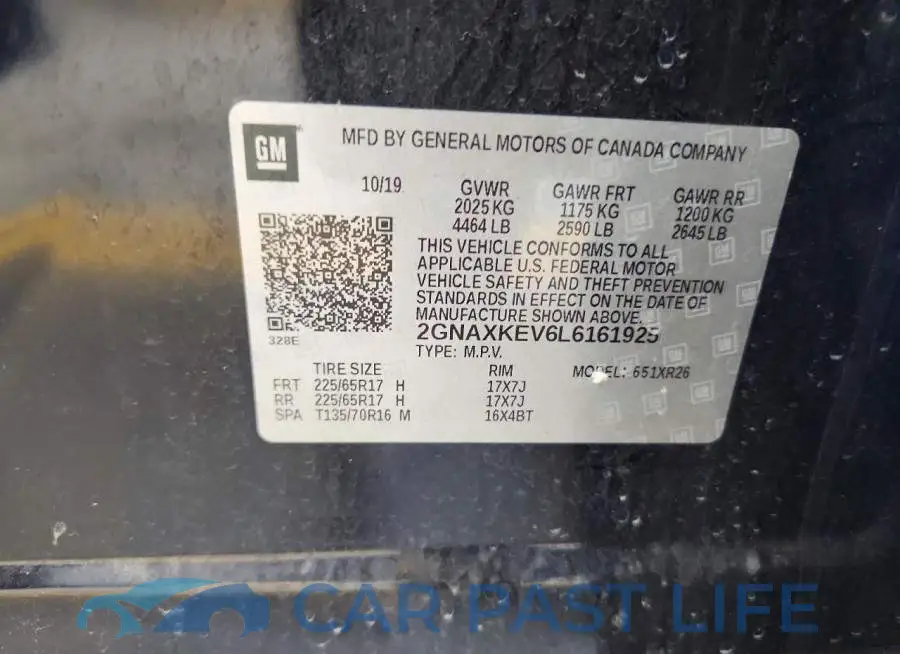 2GNAXKEV6L6161925# 12