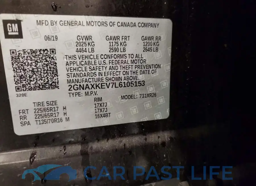 2GNAXKEV7L6105153# 13