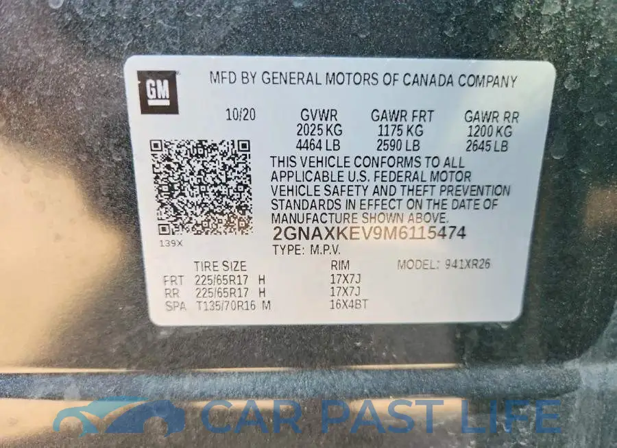 2GNAXKEV9M6115474# 12
