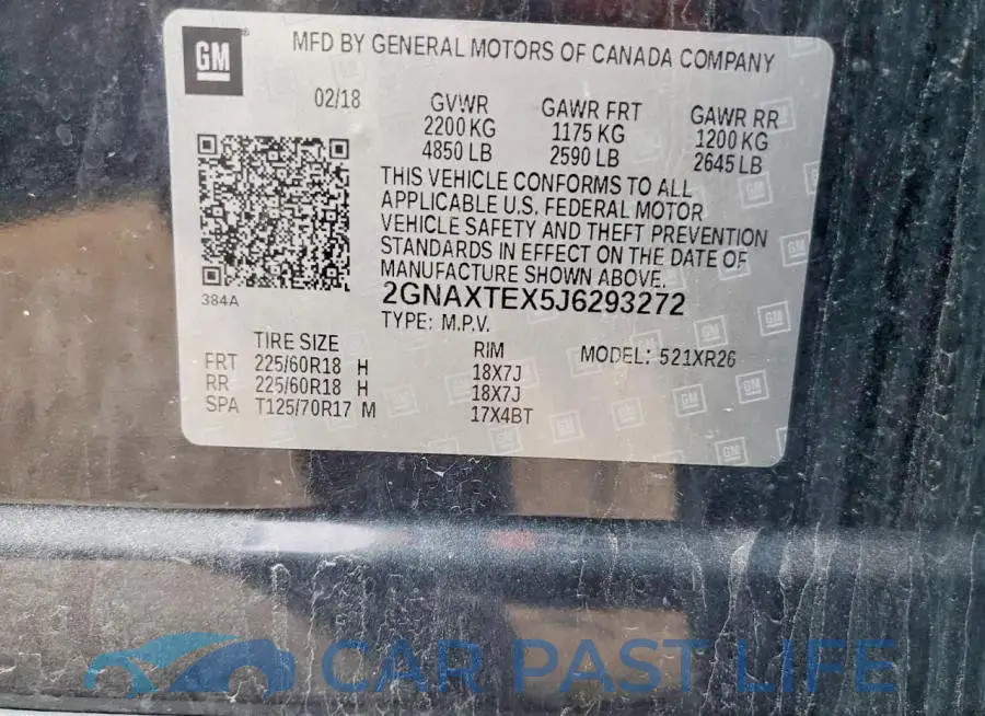 2GNAXTEX5J6293272# 12