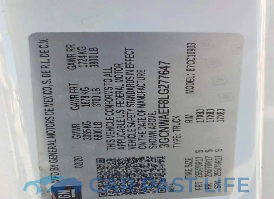 3GCNWAEF8LG277647# 12