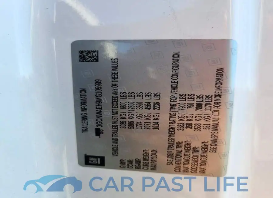 3GCNWAEH9MG105999# 12