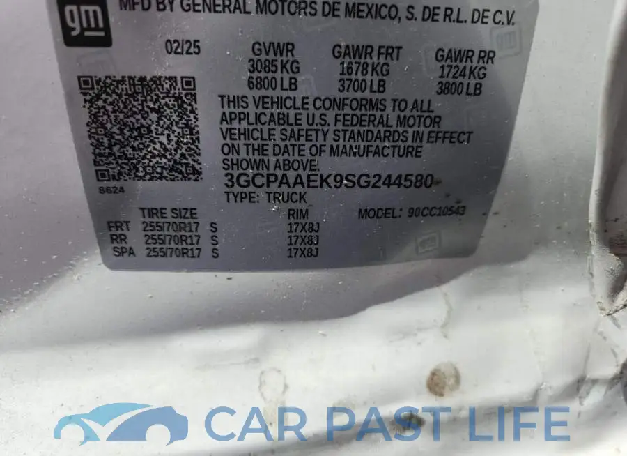 3GCPAAEK9SG244580# 12
