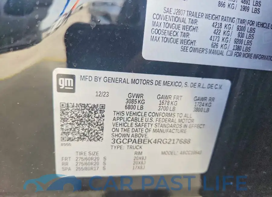 3GCPABEK4RG217688# 12