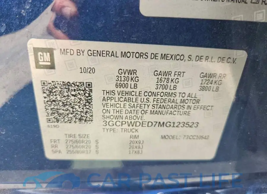 3GCPWDED7MG123523# 12