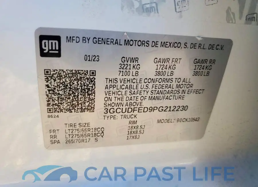 3GCUDFED9PG212230# 12