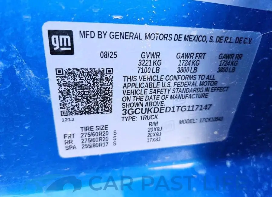 3GCUKDED1TG117147# 12
