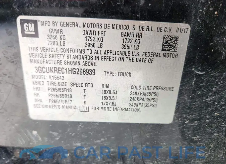 3GCUKREC1HG298939# 12