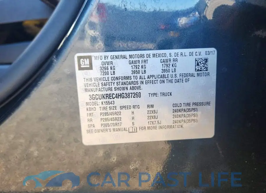 3GCUKREC4HG387260# 12