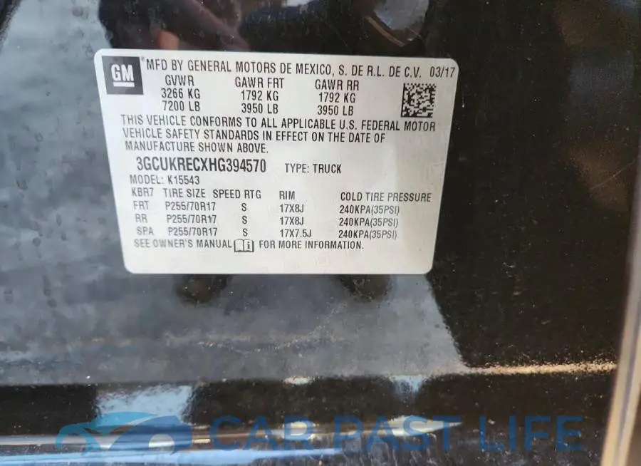 3GCUKRECXHG394570# 12