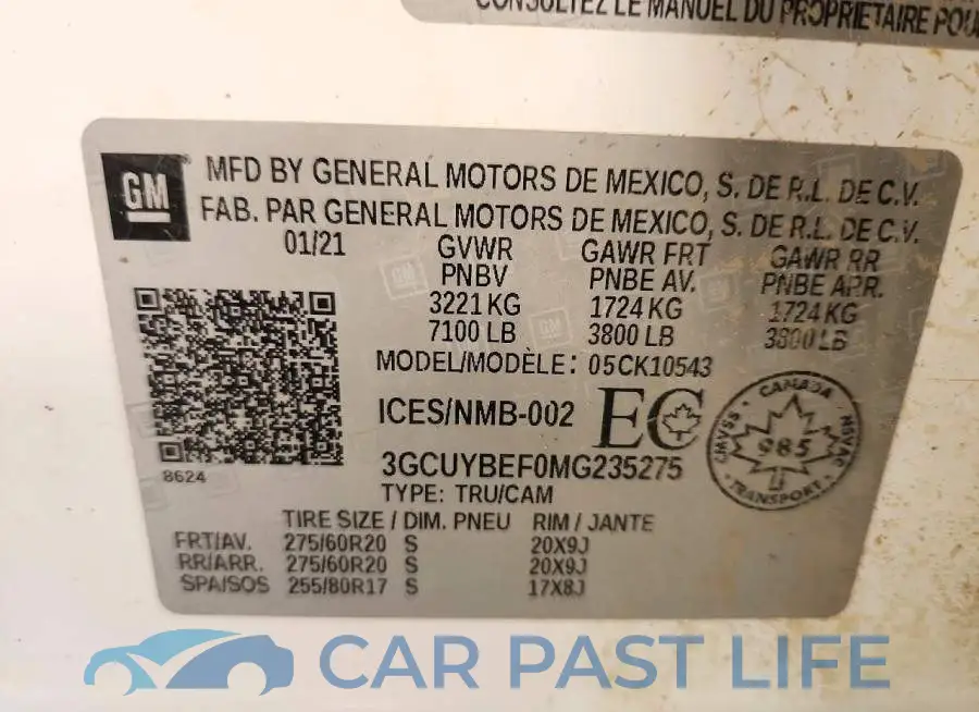 3GCUYBEF0MG235275# 12