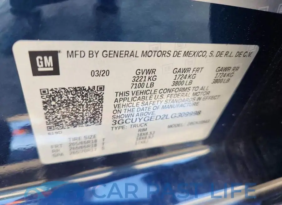 3GCUYGED2LG309998# 12