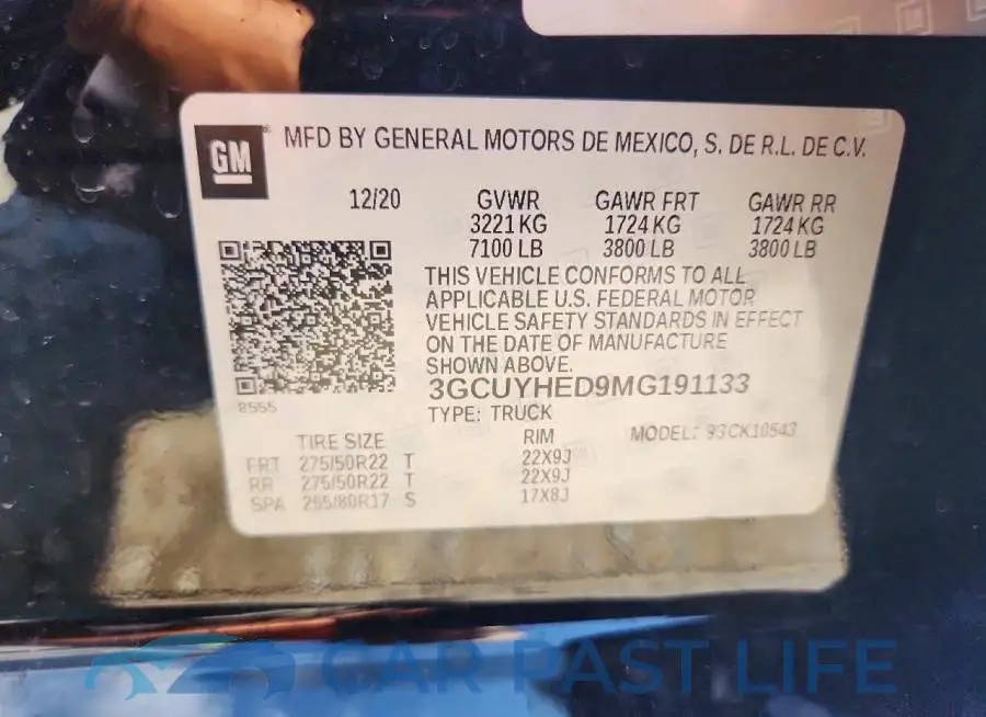 3GCUYHED9MG191133# 13