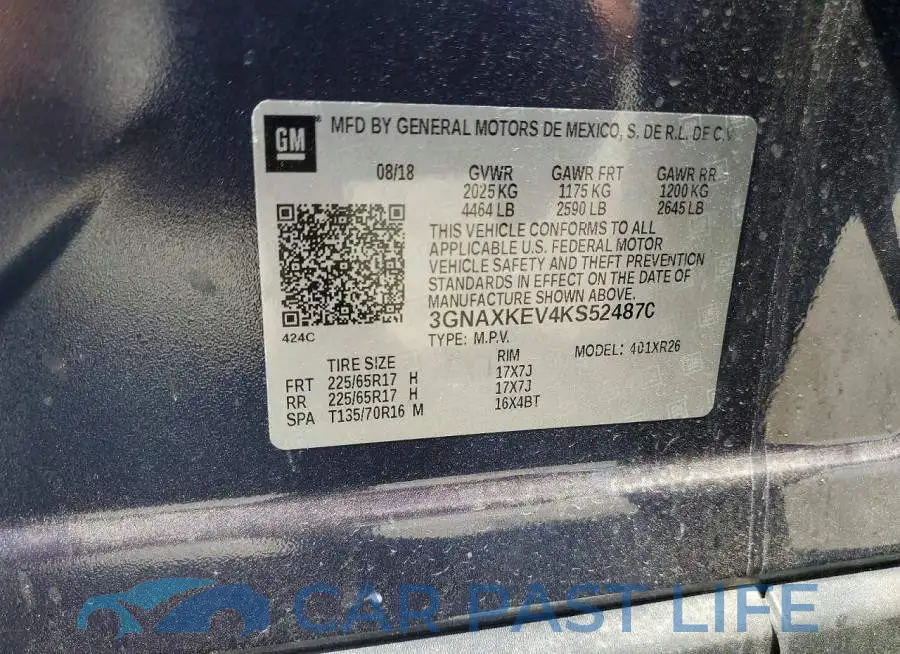 3GNAXKEV4KS524870# 12