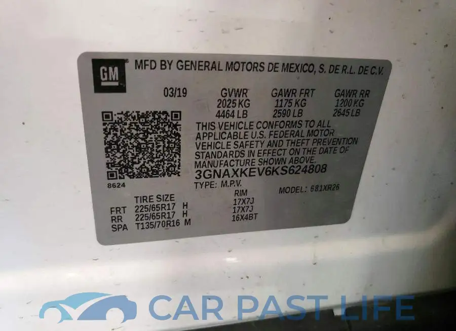 3GNAXKEV6KS624808# 13