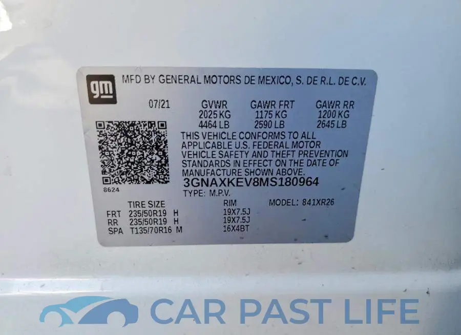 3GNAXKEV8MS180964# 13