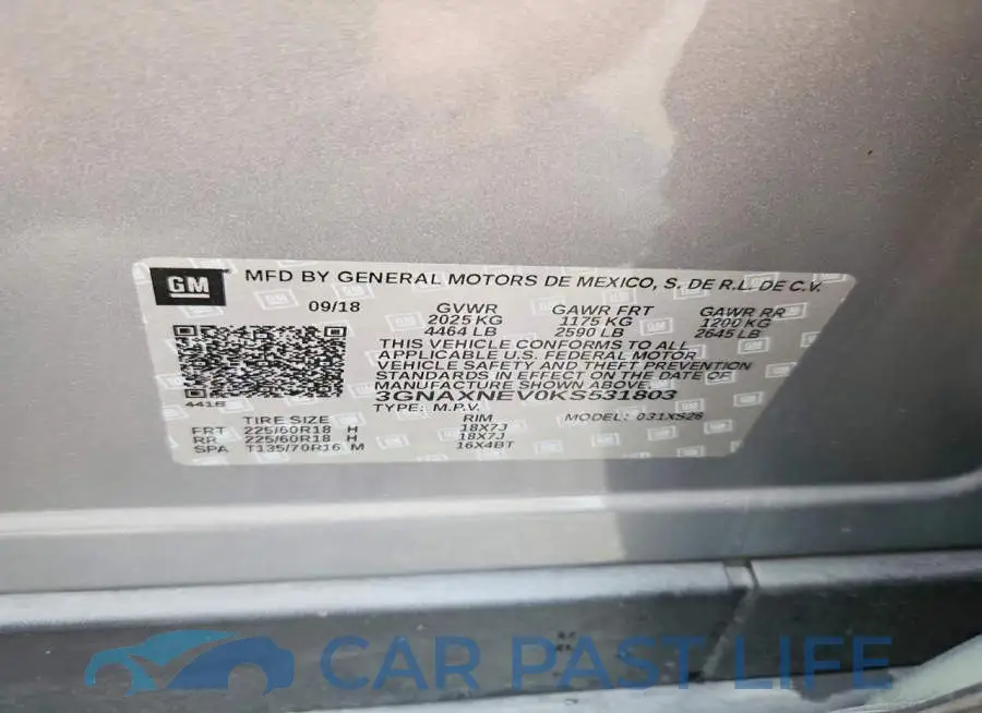 3GNAXNEV0KS531803# 13
